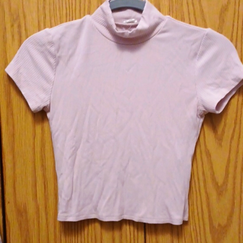 Pink mock neck